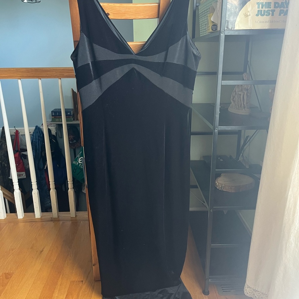Black Maxi Velvet Dress Scott McClintock